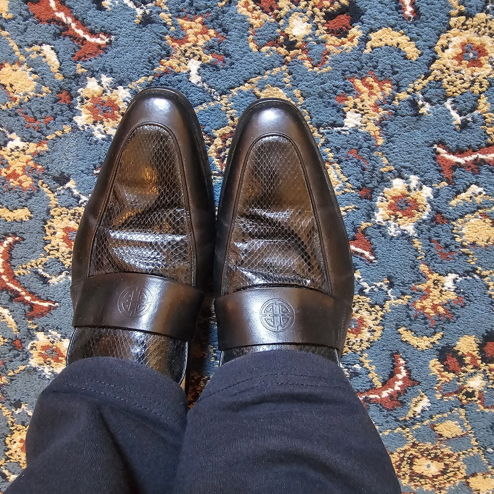 Boss Black Textured Leather Loafers